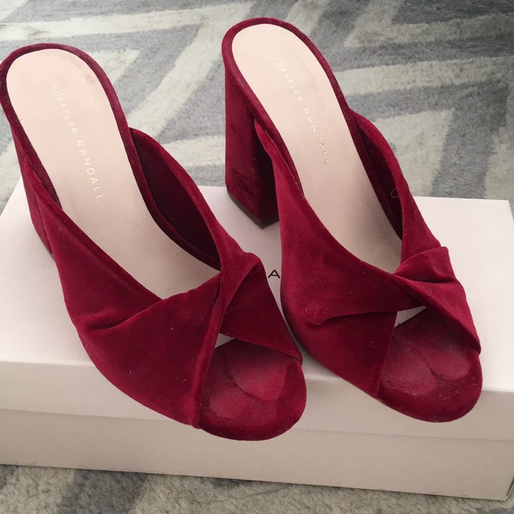 Maroon Loeffler Randall penny mules
